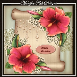 Vintage Scroll Beautiful Hibiscus Mini Kit