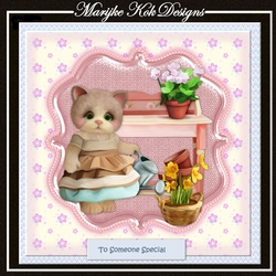 Birthday Girl Cute Kitten In The Garden Mini Kit
