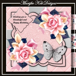 Scallop Topper Pink Roses & Butterflies Mini Kit