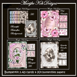 Bumperkit 3 A5 cards & Kit Butterfly backgrounds
