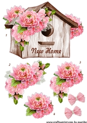 Step By Step Pretty In Pink Bow Vignette birdhouse new home
