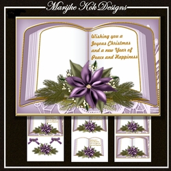 Christmas Book Purple Poinsettias