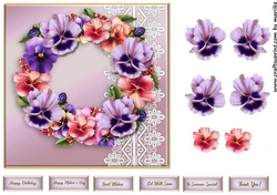 Quick card Topper pansies 1