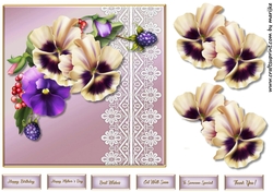 Quick card Topper pansies 2