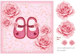 Cute shoes with roses for a little girl quick card
