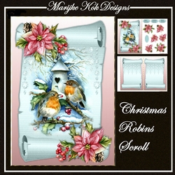 Christmas Robins Scroll Mini Kit