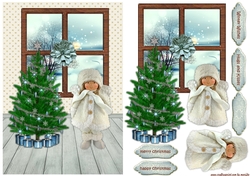 Window Card Winter Girl