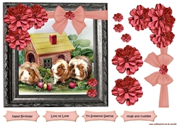 Birthday Girl Guinea pigs Cute Card