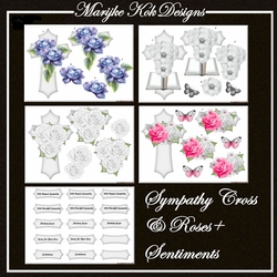 Sympathy Cross  Roses & Sentiments