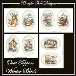 Oval Toppers Winter Birds
