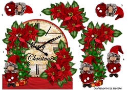 Vintage Clock Christmas Card topper