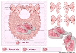 Baby Girl  Bib Quick Card
