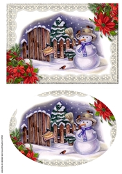 Cute Christmas Snowman quick card topper