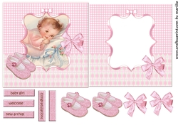 Card Topper & Insert Vintage baby Girl 3