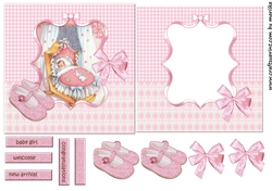 Card Topper & Insert Vintage baby Girl 4