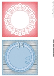 Cute Card Toppers Baby Boy and  Girl INSERTS