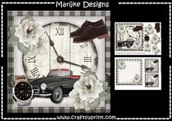 Male Card Vintage Clock Mini Kit