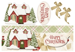 Large Dl card Christmas House