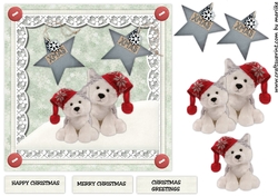 Quick Card Cute Winter Huskies