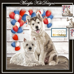 Happy Birthday Cute Puppies Balloons