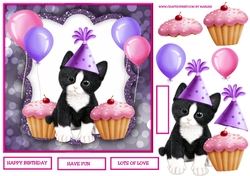 Cute Birthday Kitten  Have Fun Quick Card