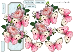 Card Topper Flowers & Butterflies