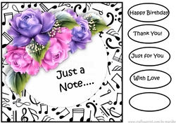 Just a Note Music & Roses  Card Topper