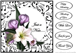 Just a Note Amaryllis Card Topper