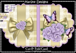 Cut & Fold Lavender Peonies & Butterfly