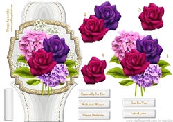 Card Topper Roses & Hydrangeas