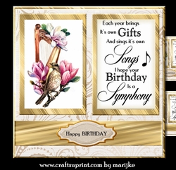 Quick Card Symphony    Harp & magnolias  Mini Kit