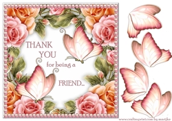 Vintage Roses Quick Card Thank You