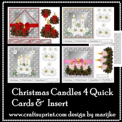 4 Christmas candles Quick Cards Kit