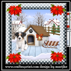 Cute Jack Russel Puppy Christmas Card Mini Kit