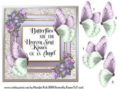 Beautiful Butterfly Kisses & Lilies 7x7 Quick Card