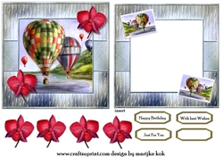 Male Card Topper & Insert Hotair balloons