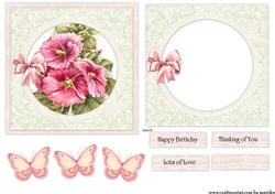 Topper & Insert Pink Flowers