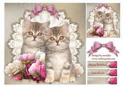 Cute Kittens Birthday Card Topper 2