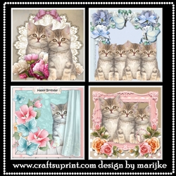 Cute Kittens Kit 4 Card Toppers
