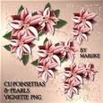 CU  Corner  Vignette Pink Poinsettias & Pearls 