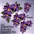 CU  Corner  Vignette  Purple  Poinsettias & Pearls