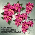 CU Vignette Cerise  Poinsettias & Pearls