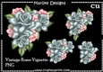 CU Vintage Roses Vignette PNG