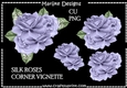 CU Vignette Purple Silk Roses