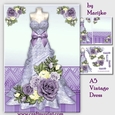 Purple Roses & Vintage Dress A5 Mini Kit