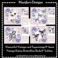  Kit 4 Vintage Card Toppers , Tags & Insert