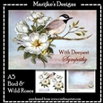 Vintage Bird & Wild Roses Sympathy Topper A5 Blue
