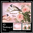 A5 Thinking of You Birds & Roses  Pink 