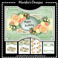 Shaped Card Yellow Roses Mini Kit A5