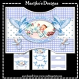 Shaped Card  Vintage Baby Boy  Mini Kit A5